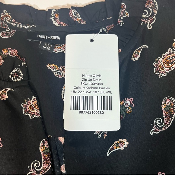 NWT Saint and Sofia Olivia Paisley Long Sleeve Dress - Picture 16 of 16